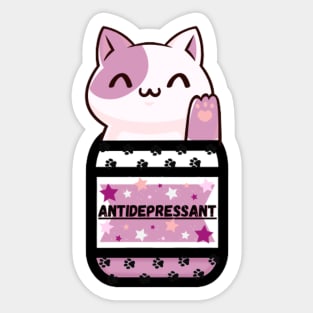 antidepressant cat Sticker